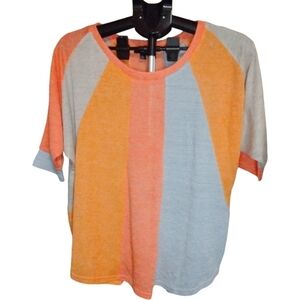 GiGio Orange Coral Grey Top